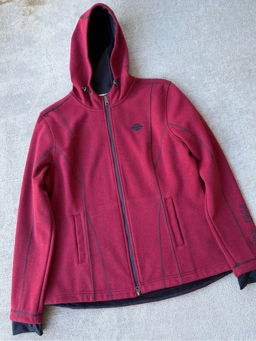 Harley Davidson women’s fleece full zip hooded jacket since 1903 coat NWOT